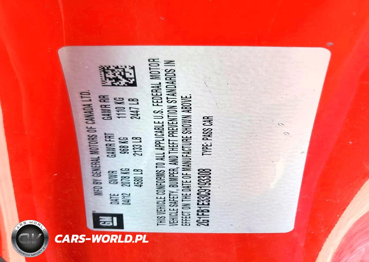 2012 Chevrolet Camaro Lt VIN:2G1FB1E33C9193308 - 13