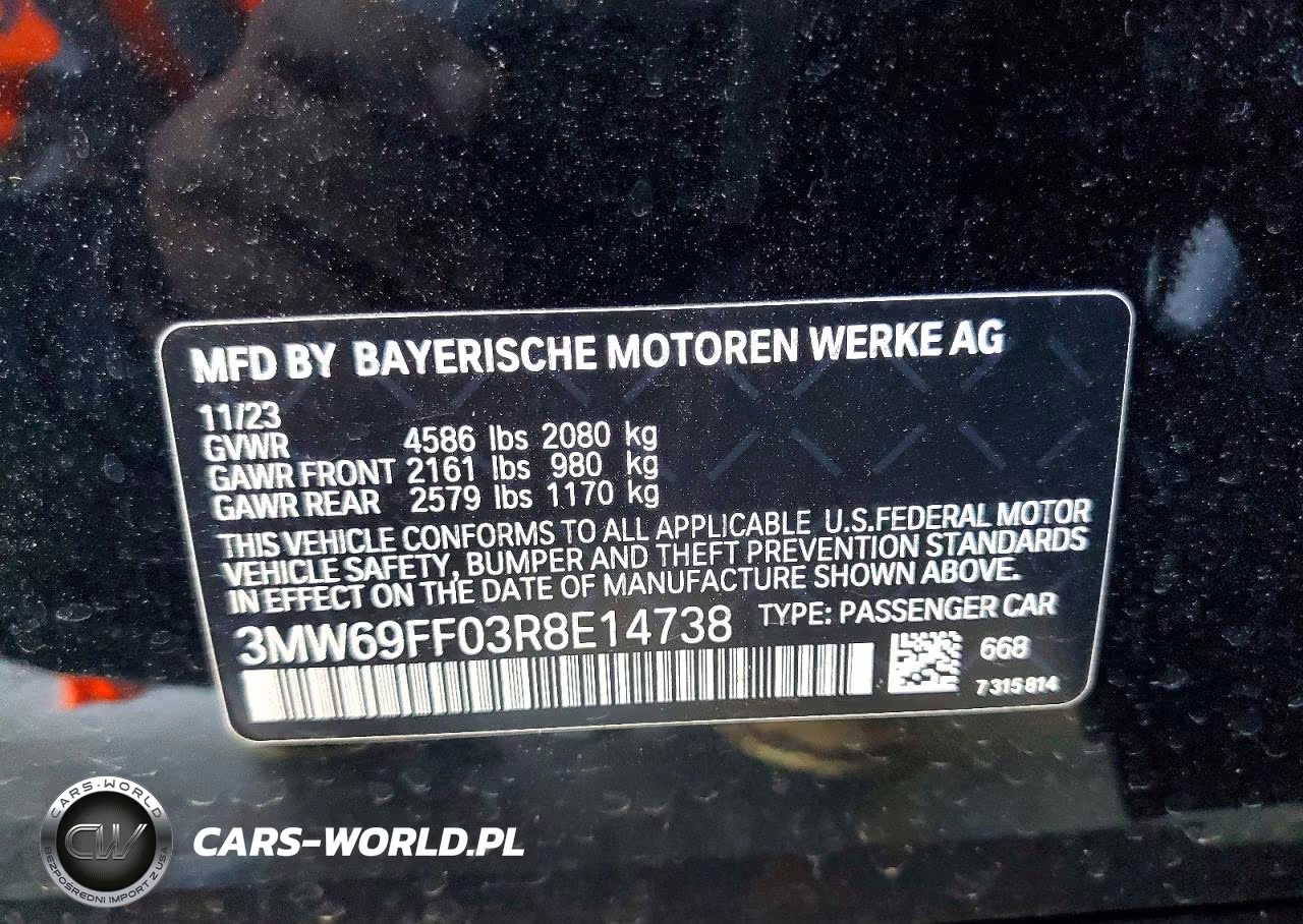 2024 BMW 330I VIN:3MW69FF03R8E14738 - 13