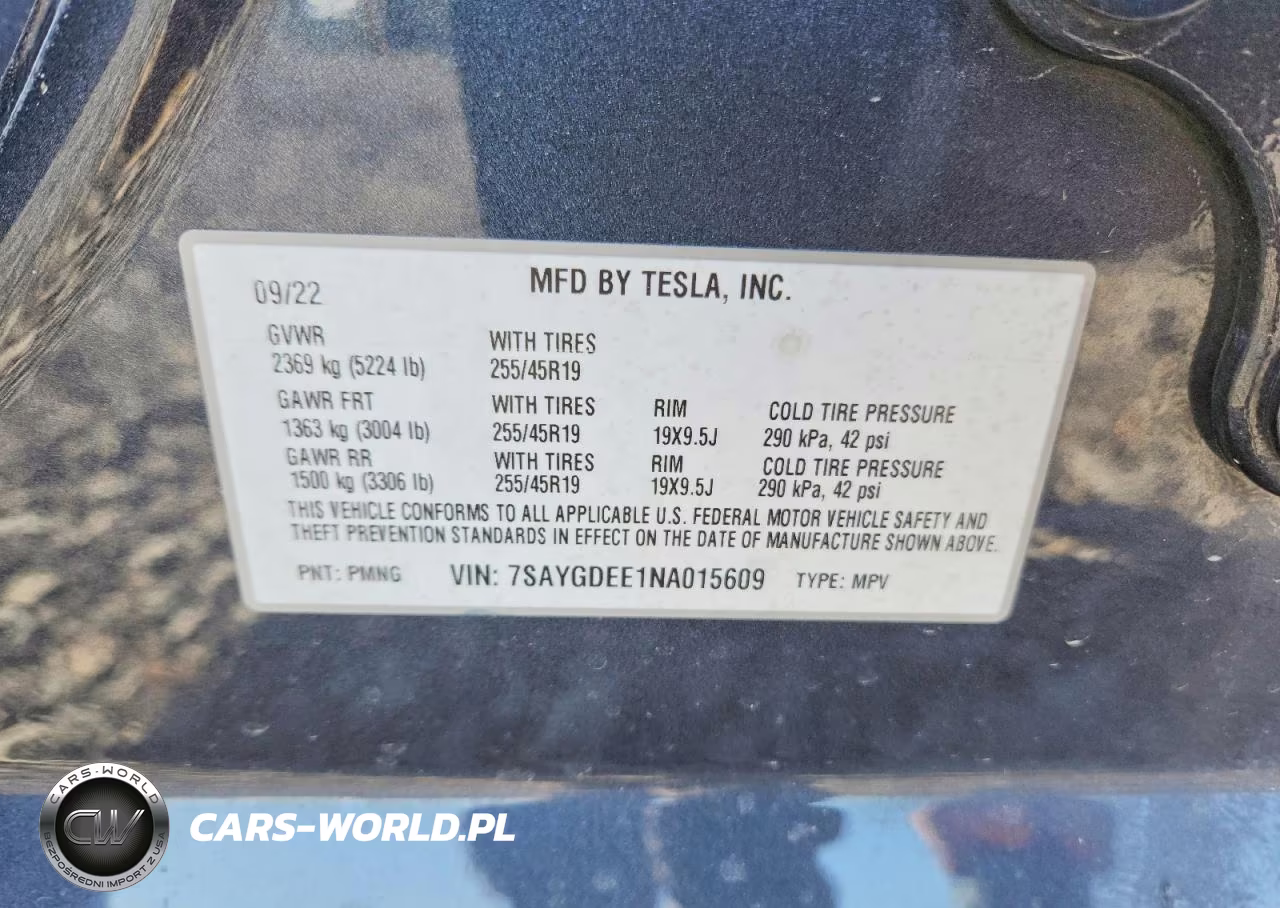 2022 Tesla Model Y VIN:7SAYGDEE1NA015609 - 12