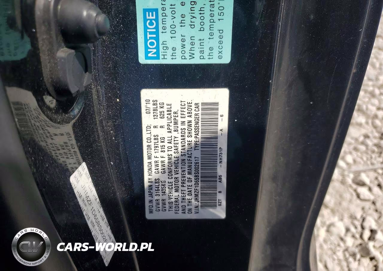 2011 Honda Cr-Z Ex VIN:JHMZF1D65BS002617 - 12