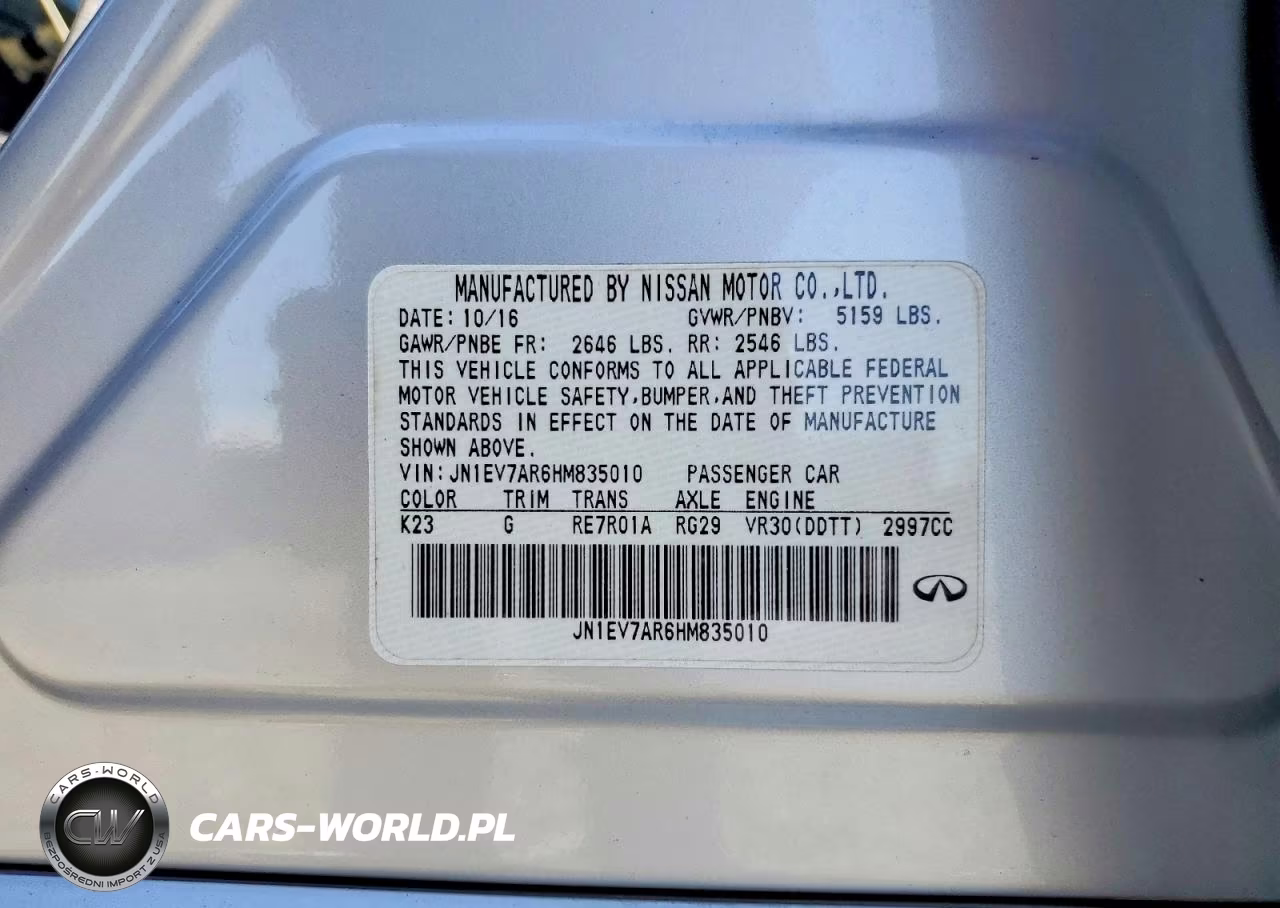 2017 Infiniti Q50 3.0T Premium VIN:JN1EV7AR6HM835010 - 12