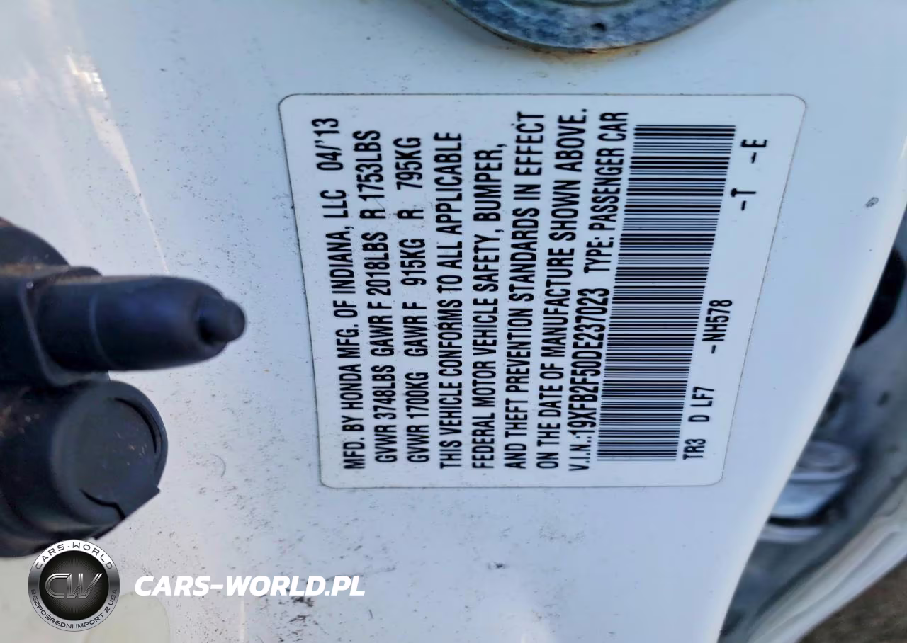 2013 Honda Civic Lx VIN:19XFB2F50DE237023 - 12