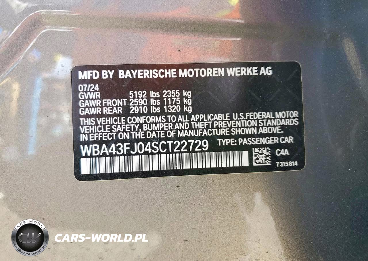 2025 BMW 530 I VIN:WBA43FJ04SCT22729 - 12
