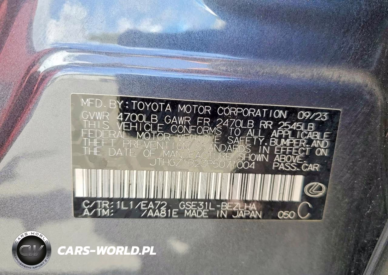 2023 Lexus Is 350 F Sport Design VIN:JTHGZ1B23P5071004 - 12
