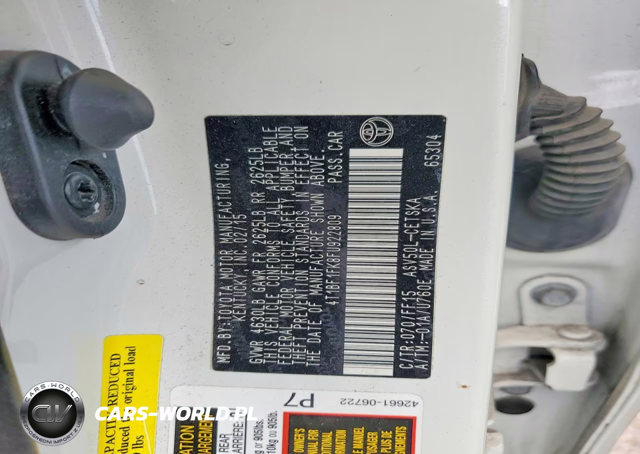 2015 Toyota Camry Se VIN:4T1BF1FK8FU922809 - 12