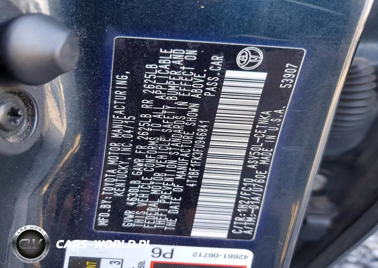 2015 Toyota Camry Le VIN:4T1BF1FK3FU946841 - 12