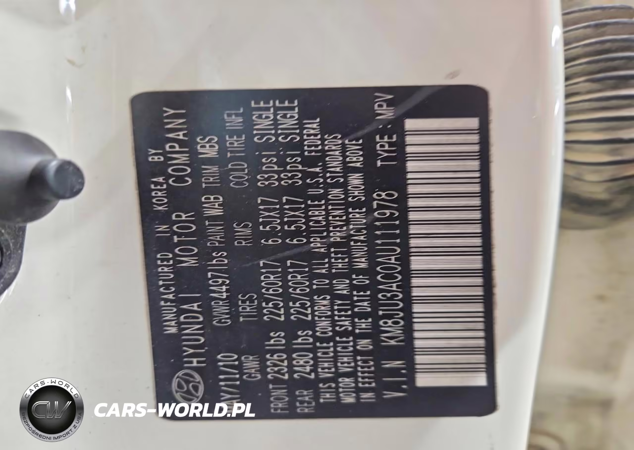 2010 Hyundai Tucson Gls VIN:KM8JU3AC0AU111978 - 13