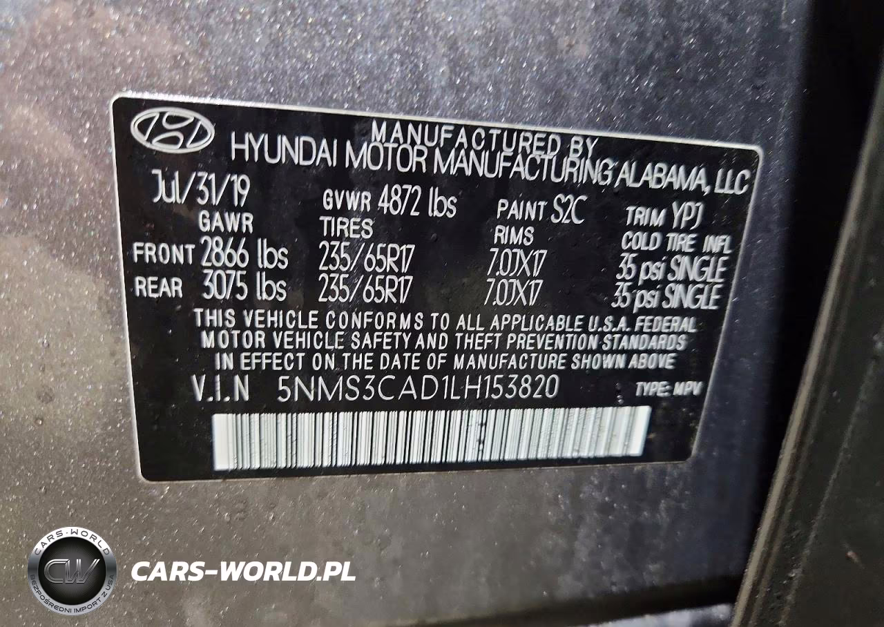 2020 Hyundai Santa Fe Sel VIN:5NMS3CAD1LH153820 - 13