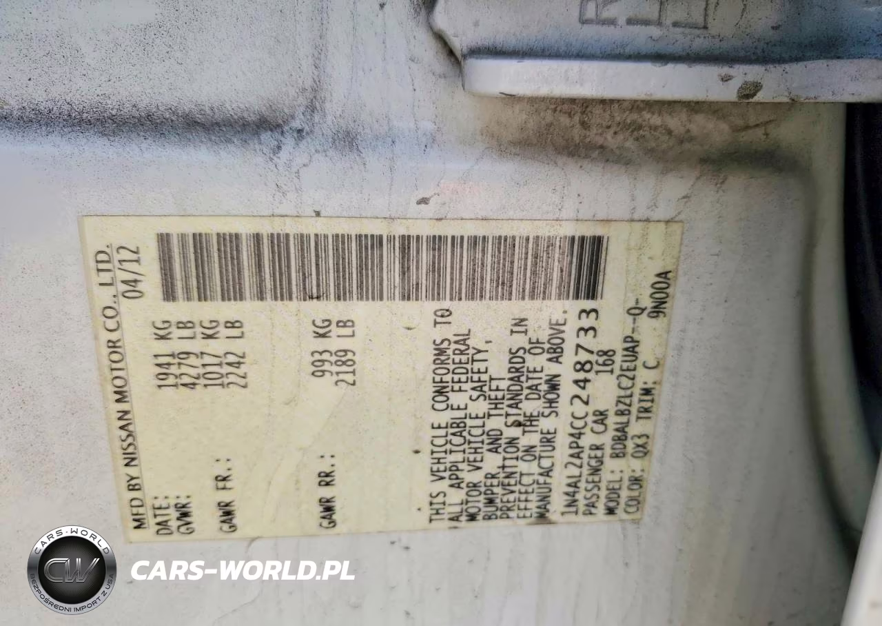 2012 Nissan Altima 2.5 VIN:1N4AL2AP4CC248733 - 12