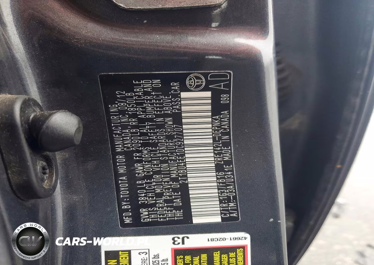 2013 Toyota Corolla Le VIN:2T1BU4EE1DC927707 - 12