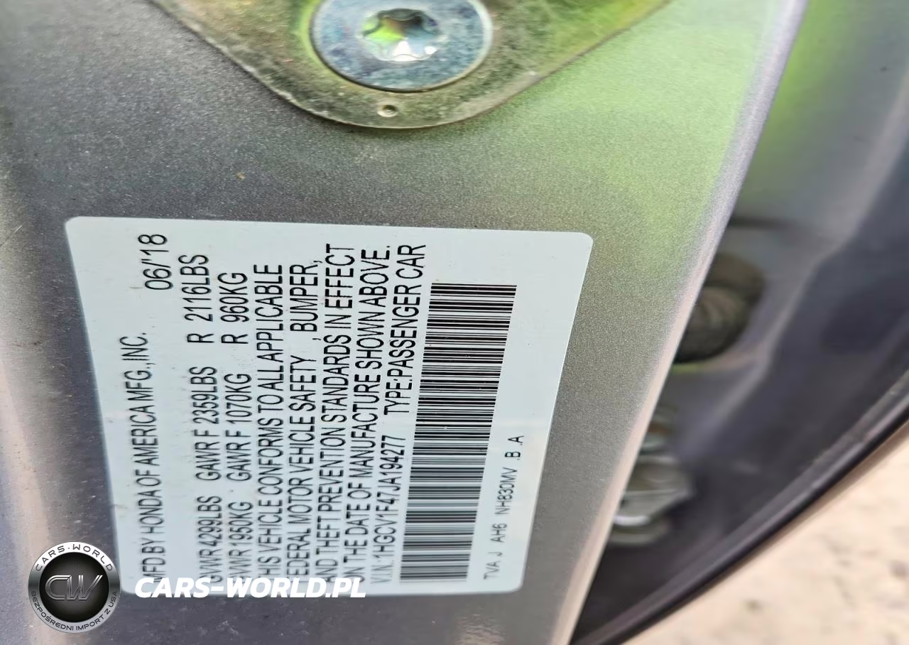 2018 Honda Accord Ex VIN:1HGCV1F47JA194277 - 13