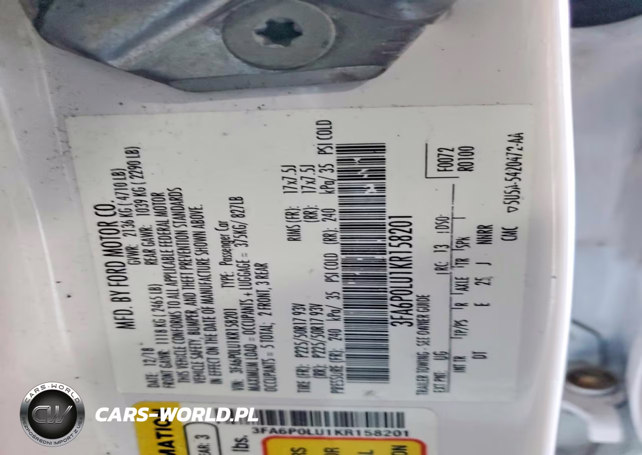 2019 Ford Fusion Se VIN:3FA6P0LU1KR158201 - 12