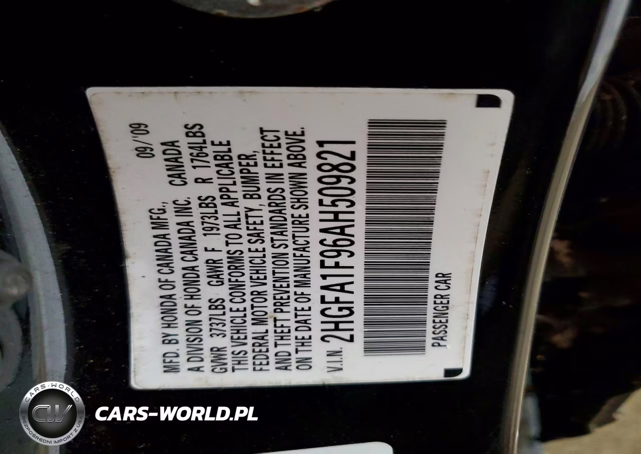 2010 Honda Civic Exl VIN:2HGFA1F96AH509821 - 12