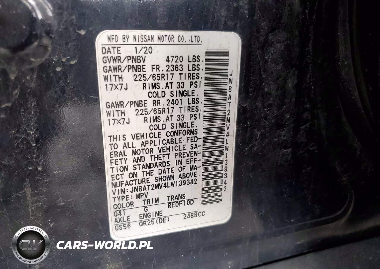 2020 Nissan Rogue Sv VIN:JN8AT2MV4LW139342 - 13