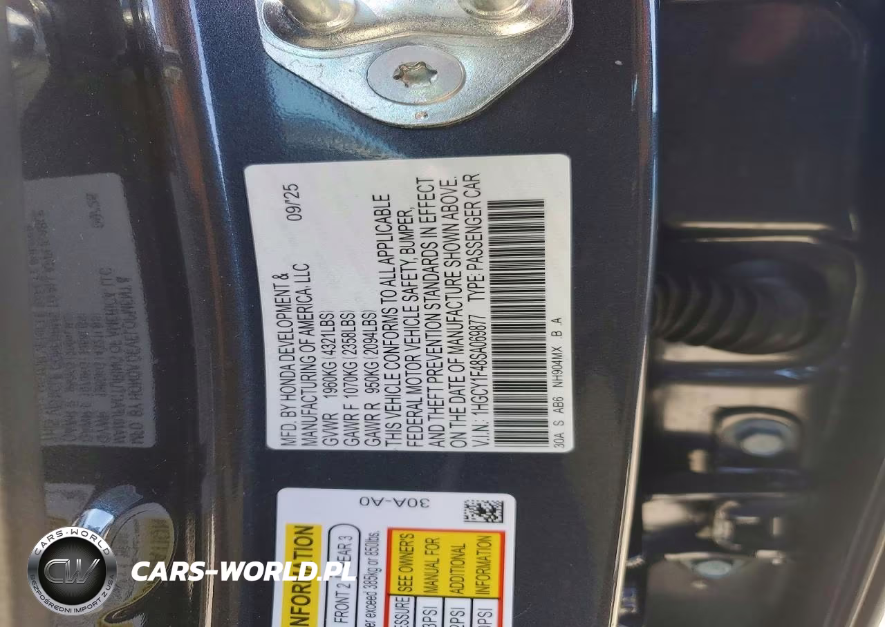 2025 Honda Accord Se VIN:1HGCY1F48SA069877 - 12