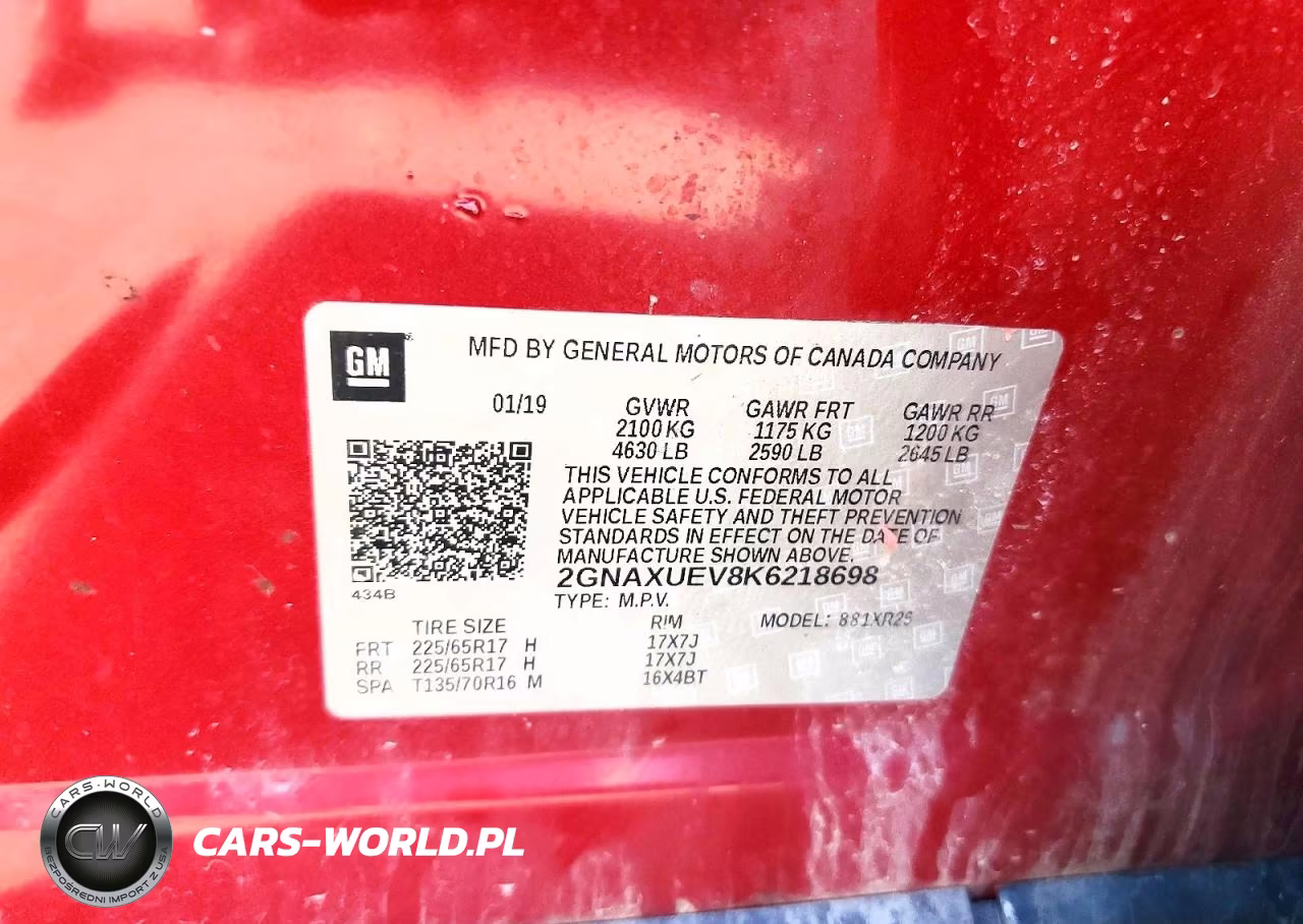2019 Chevrolet Equinox Lt VIN:2GNAXUEV8K6218698 - 13