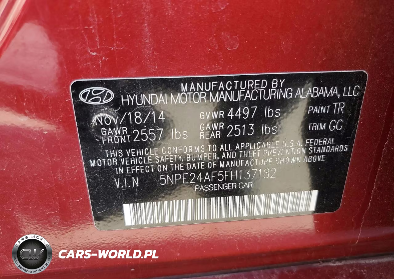 2015 Hyundai Sonata Se VIN:5NPE24AF5FH137182 - 12