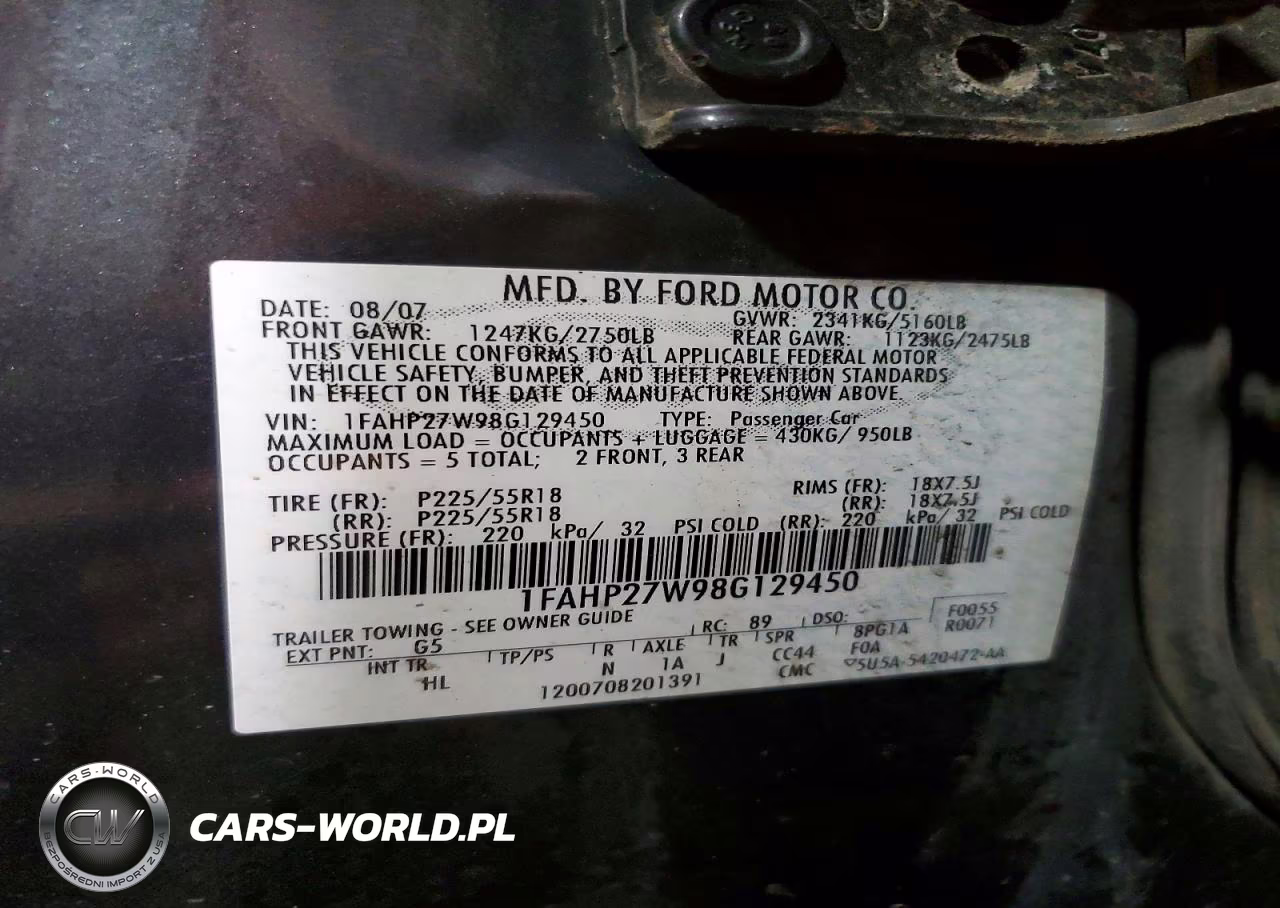 2008 Ford Taurus Sel VIN:1FAHP27W98G129450 - 12