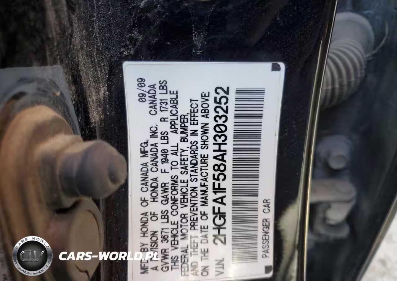 HONDA CIVIC LX VIN:2HGFA1F58AH303252 - 12