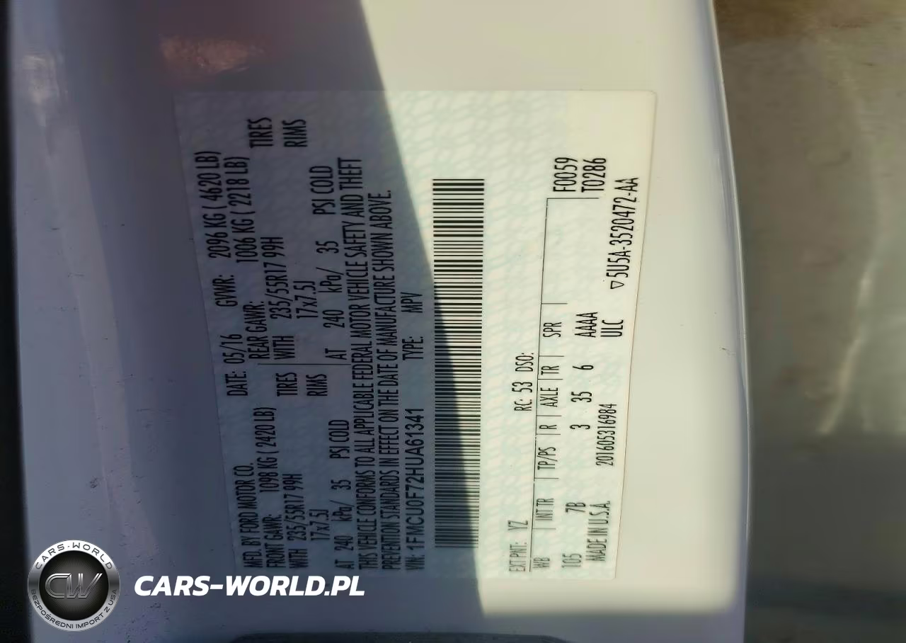 2017 Ford Escape S VIN:1FMCU0F72HUA61341 - 13