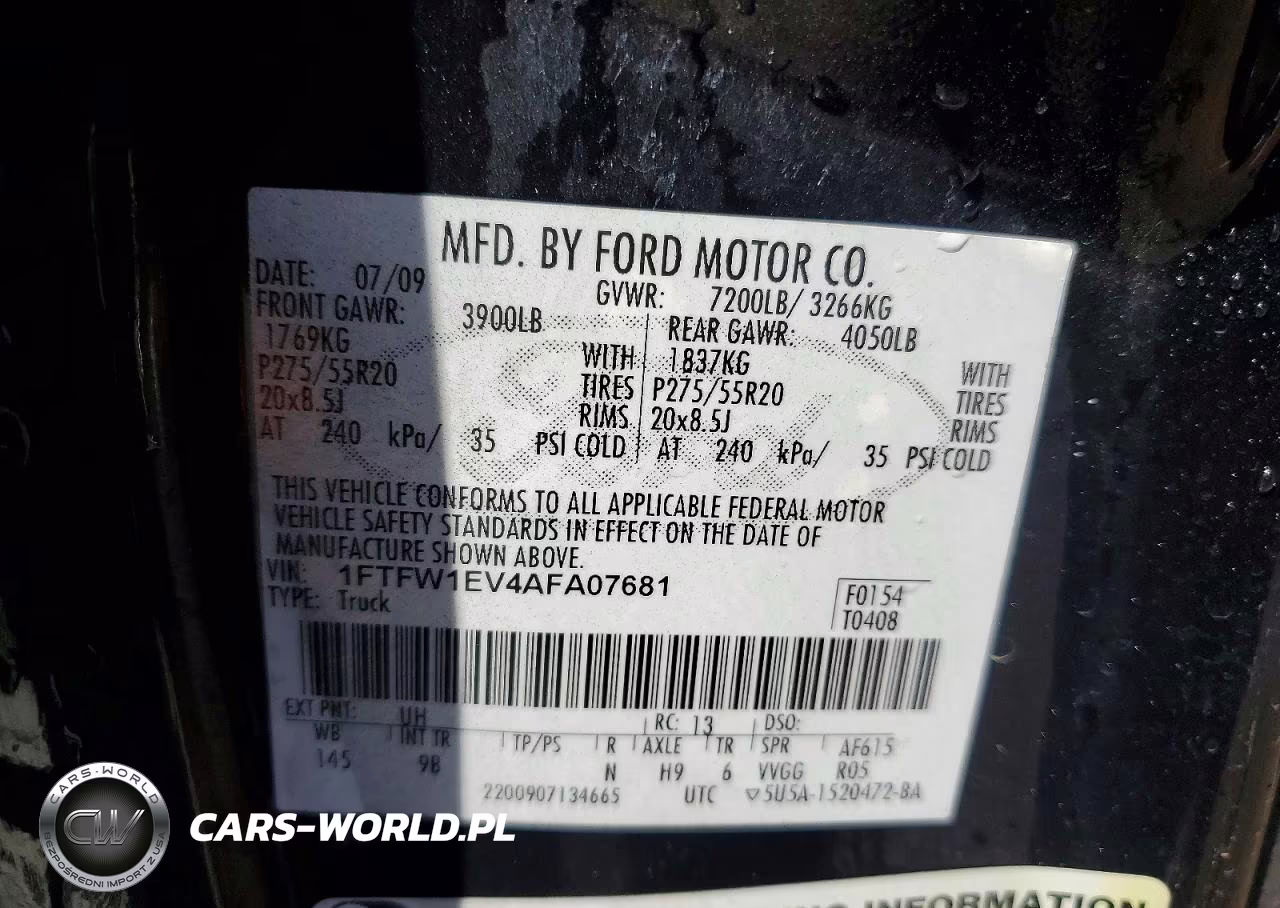 2010 Ford F150 Supercrew VIN:1FTFW1EV4AFA07681 - 13