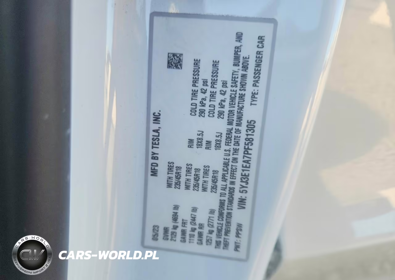 2023 Tesla Model 3 VIN:5YJ3E1EA7PF581305 - 12