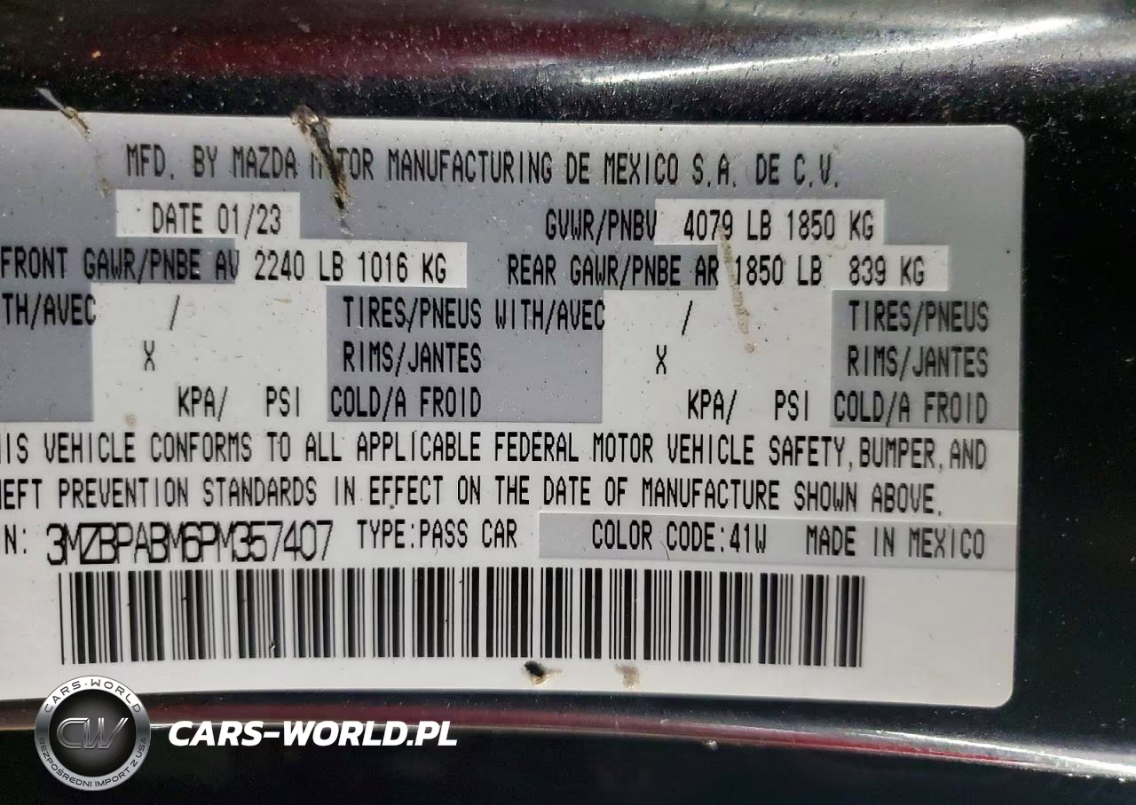 2023 Mazda 3 Select VIN:3MZBPABM6PM357407 - 12