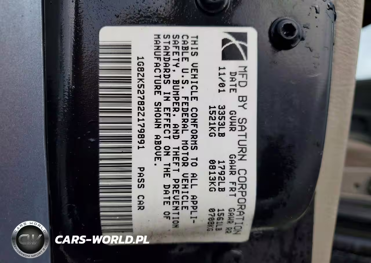 2002 Saturn Sl2 VIN:1G8ZK52782Z179891 - 12