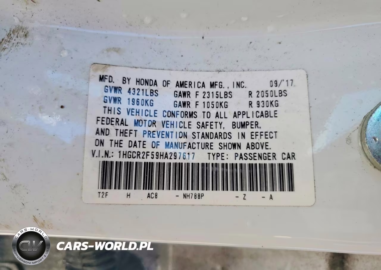 2017 Honda Accord Sport VIN:1HGCR2F59HA297617 - 12