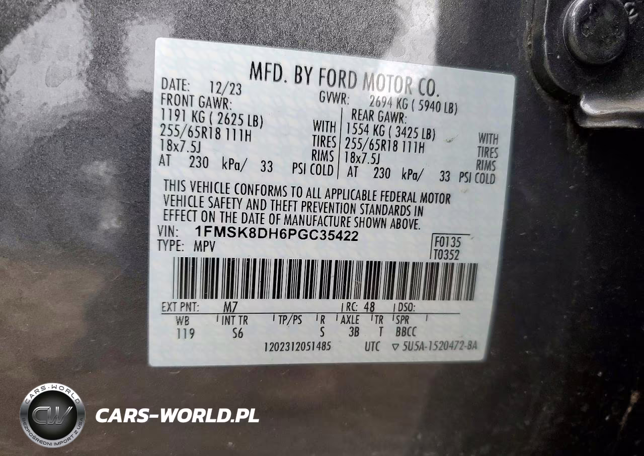 2023 Ford Explorer Xlt VIN:1FMSK8DH6PGC35422 - 14
