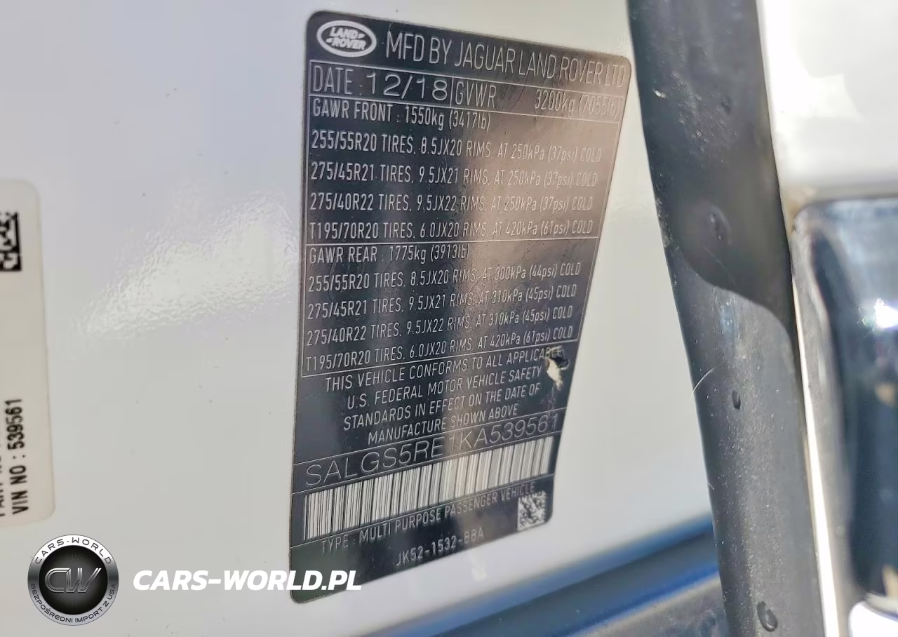 2019 Land Rover Range Rover Supercharged VIN:SALGS5RE1KA539561 - 14