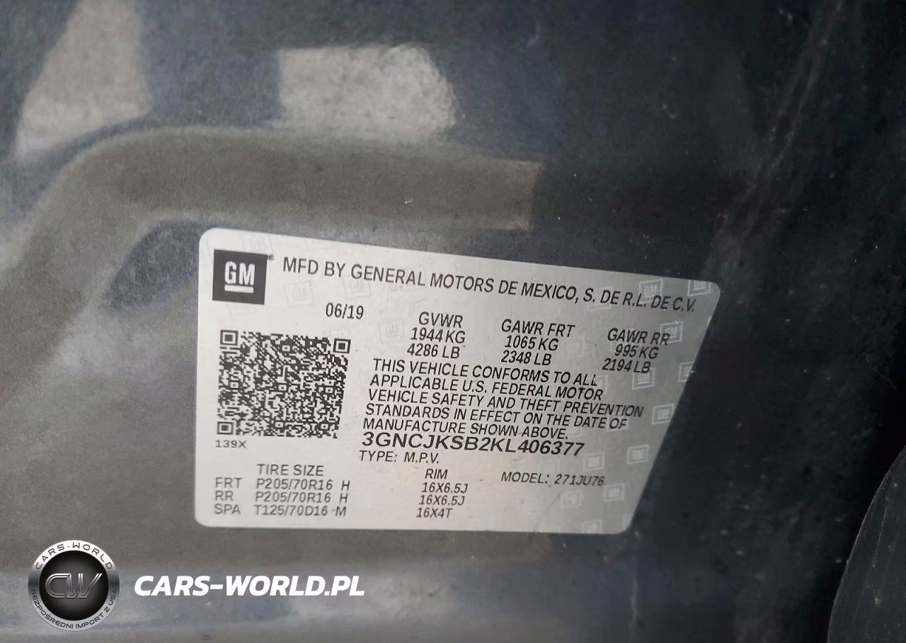 2019 Chevrolet Trax Ls VIN:3GNCJKSB2KL406377 - 12