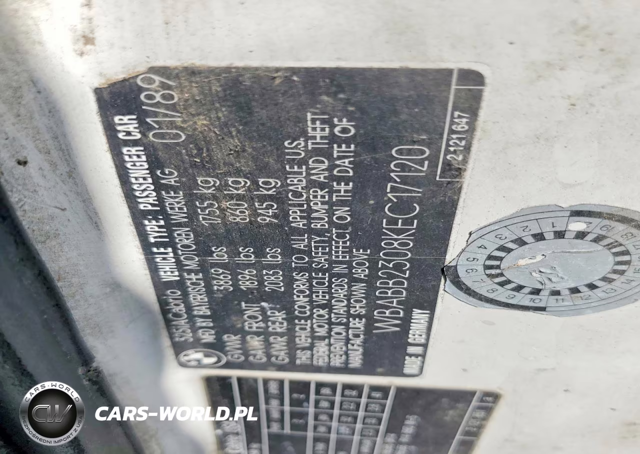 1989 BMW 3 Series VIN:WBABB2308KEC17120 - 12