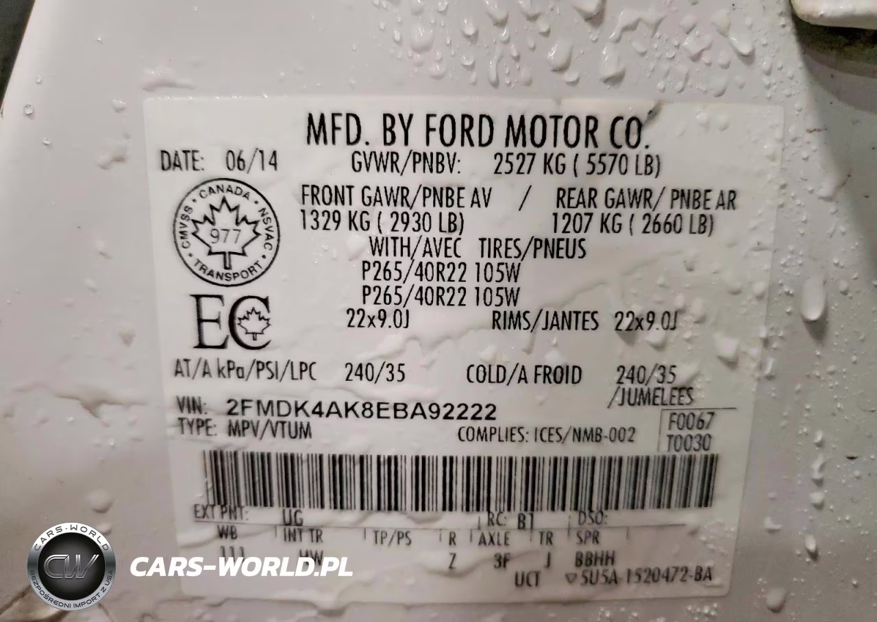 2014 Ford Edge Sport VIN:2FMDK4AK8EBA92222 - 13