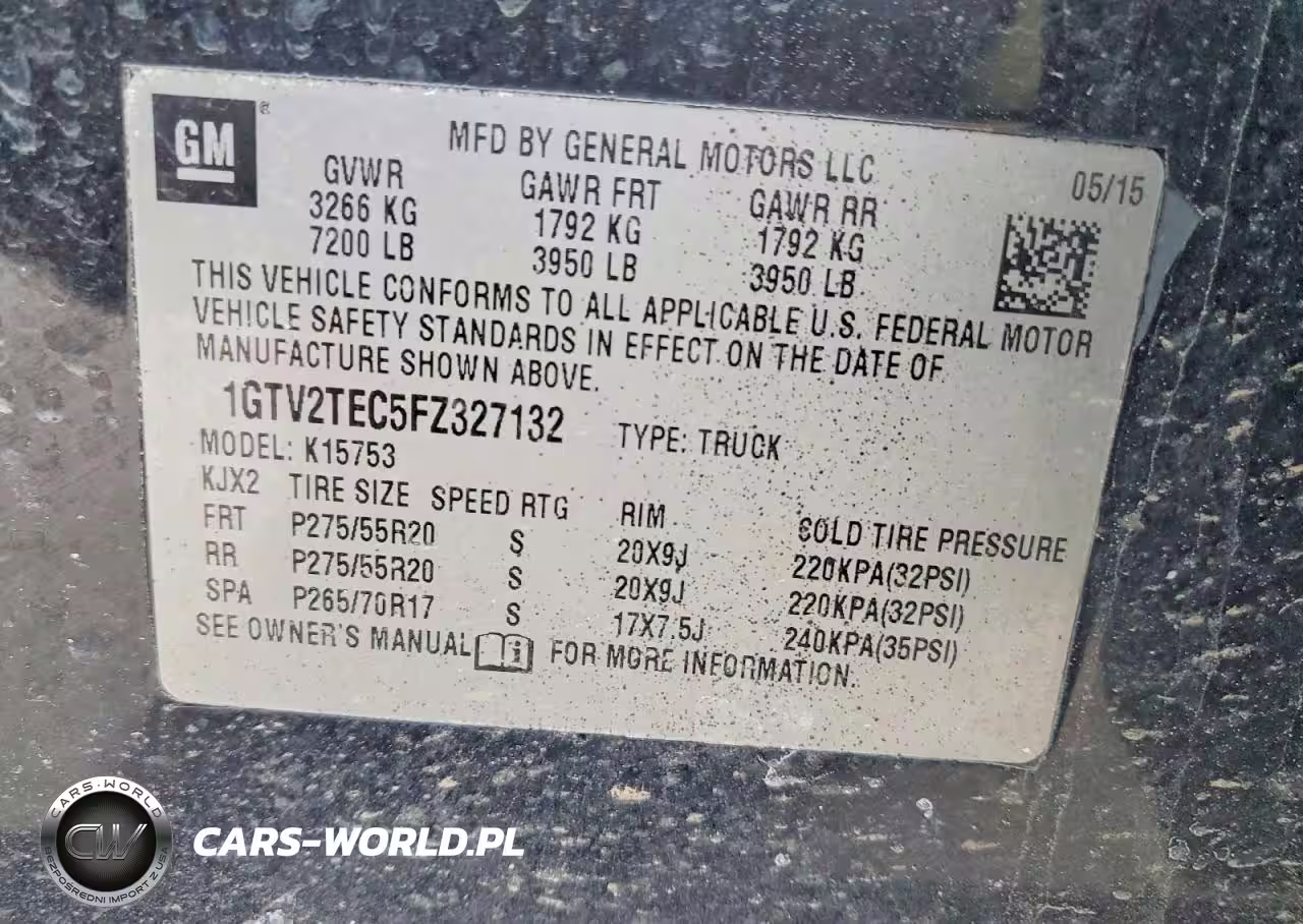 2015 GMC Sierra K1500 VIN:1GTV2TEC5FZ327132 - 13