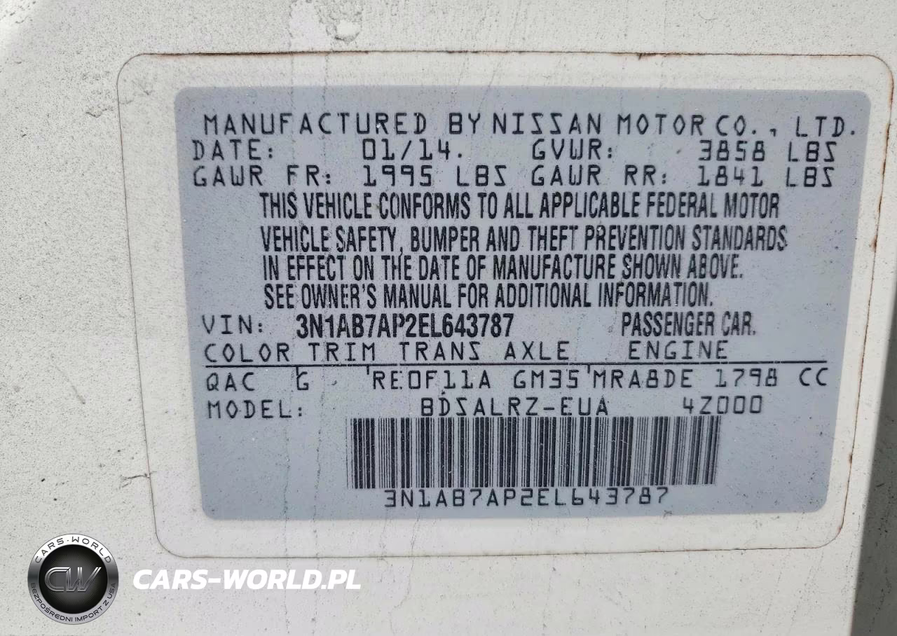 2014 Nissan Sentra Sr VIN:3N1AB7AP2EL643787 - 12