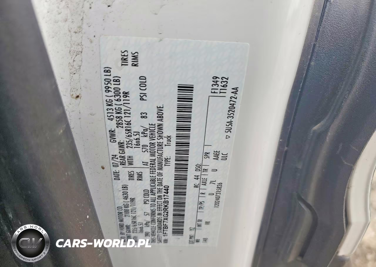 2024 Ford Transit T-350 Hd VIN:1FTBF7XG2RKB17440 - 14