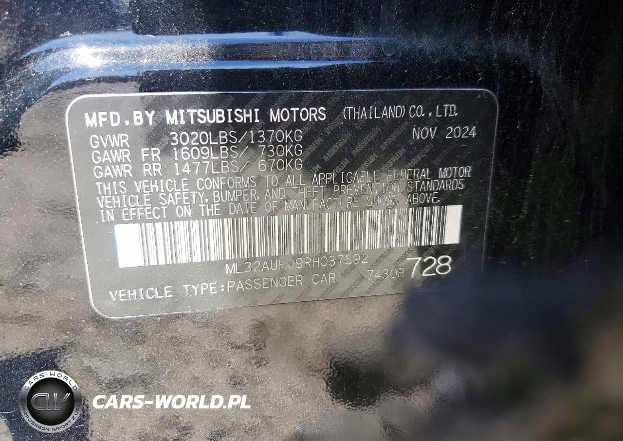 2024 Mitsubishi Mirage Es VIN:ML32AUHJ9RH037592 - 12