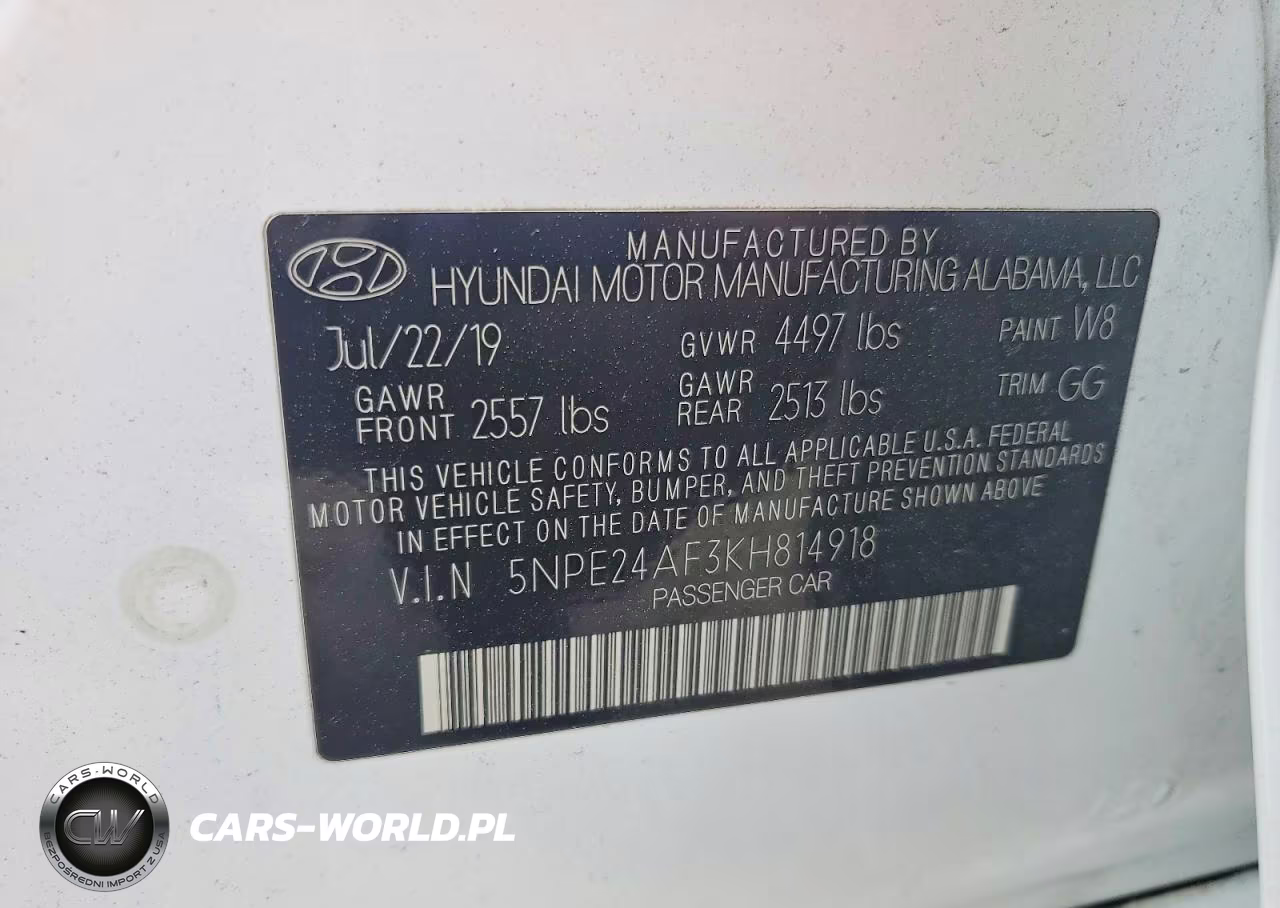 2019 Hyundai Sonata Se VIN:5NPE24AF3KH814918 - 12