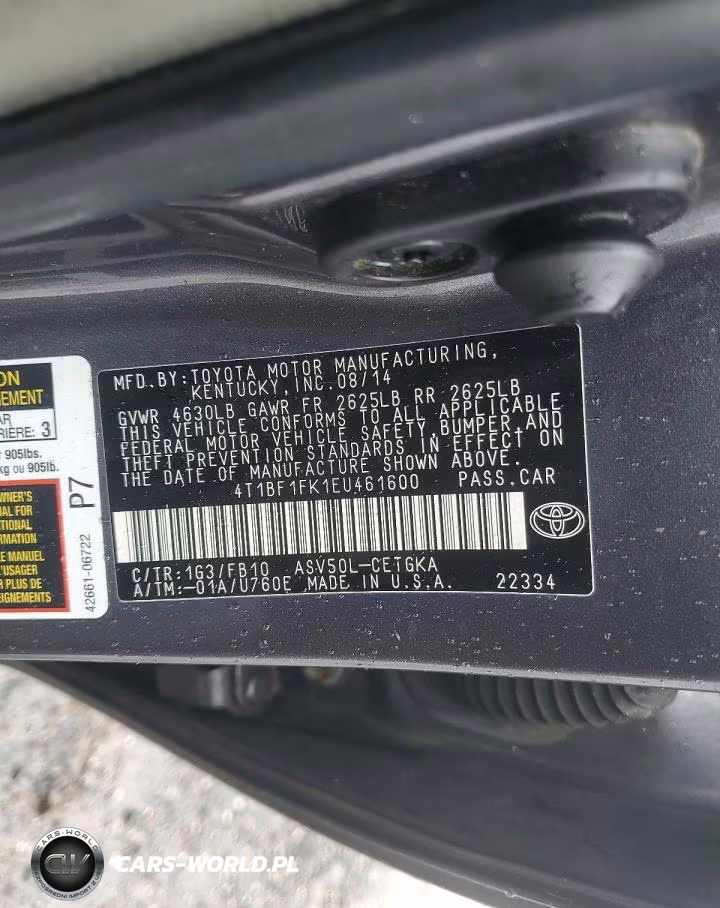 2014 Toyota Camry Xle VIN:4T1BF1FK1EU461600 - 12