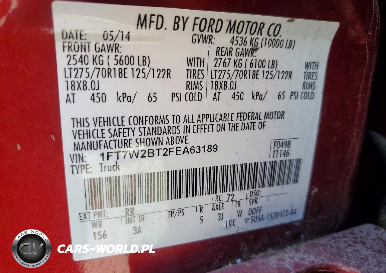 2015 Ford F250 Super Duty VIN:1FT7W2BT2FEA63189 - 13