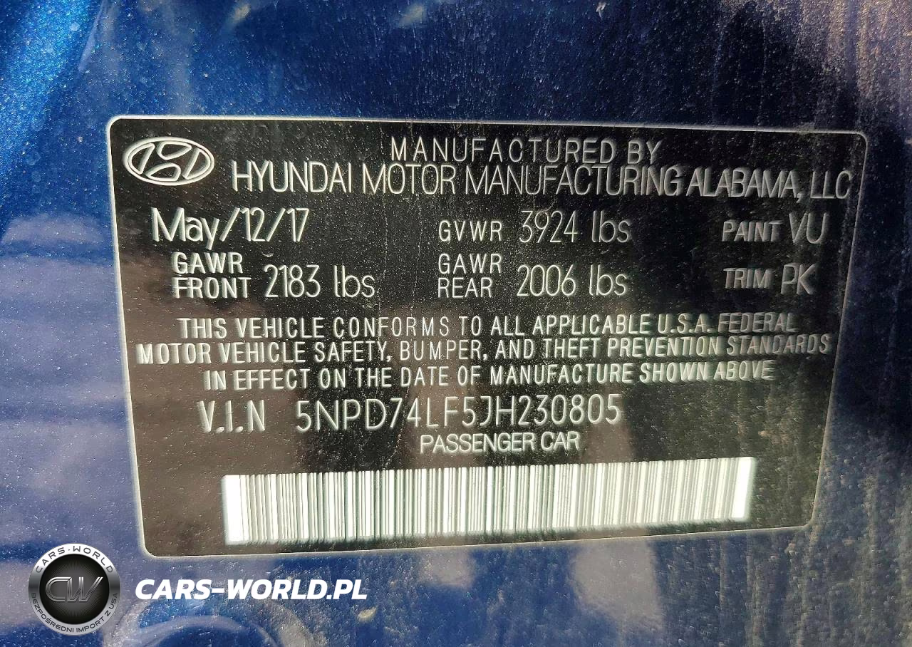 2018 Hyundai Elantra Se VIN:5NPD74LF5JH230805 - 12