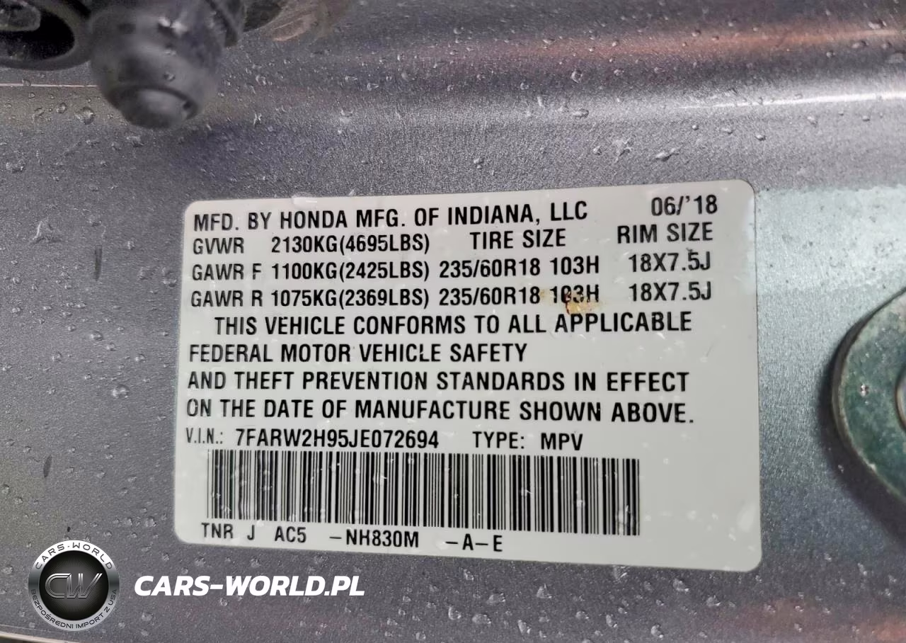 2018 Honda Cr-V Touring VIN:7FARW2H95JE072694 - 13