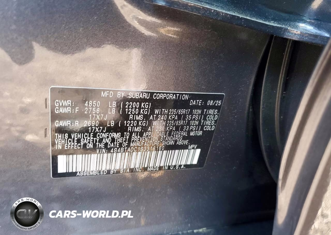 2025 Subaru Outback Premium VIN:4S4BTADC1S3316160 - 13