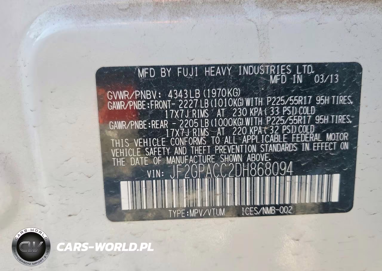 2013 Subaru Xv Crosstrek 2.0 Premium VIN:JF2GPACC2DH868094 - 12