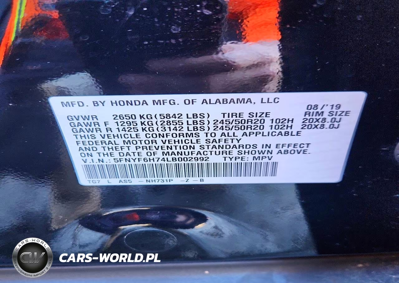 2020 Honda Pilot Black VIN:5FNYF6H74LB002992 - 13