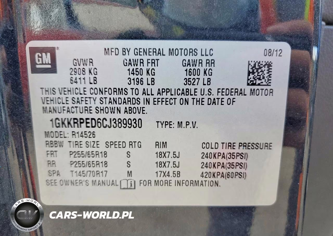 2012 GMC Acadia Sle VIN:1GKKRPED6CJ389930 - 13