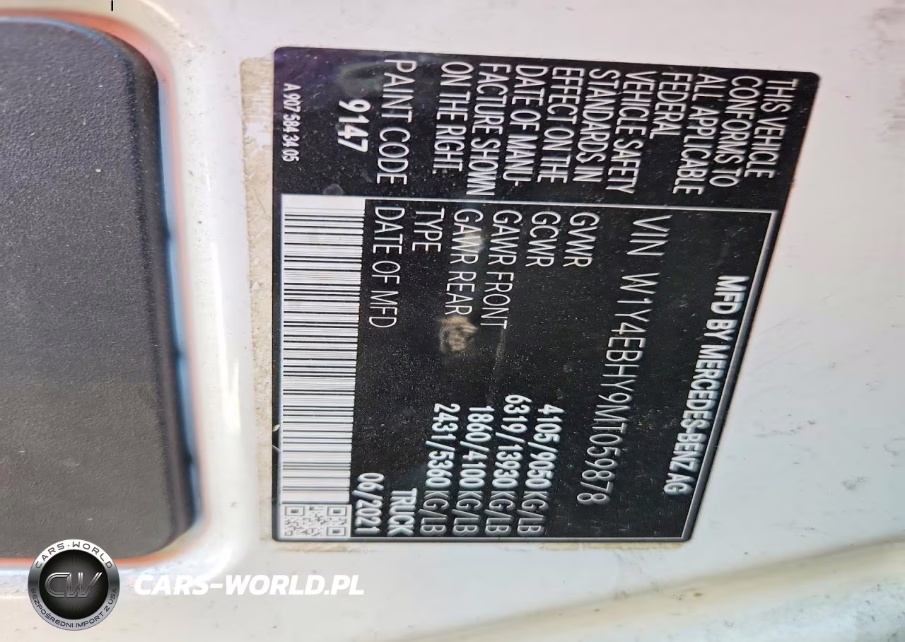 2021 Mercedes Benz Sprinter 2500 Delivery Van VIN:W1Y4EBHY9MT059878 - 14