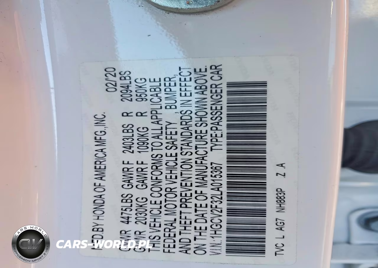 2020 Honda Accord Sport VIN:1HGCV2F32LA015367 - 13