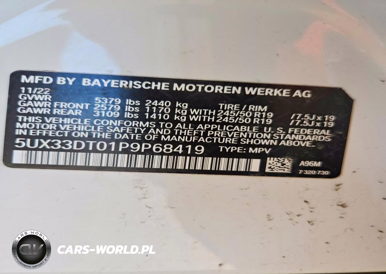 2023 BMW X4 xDrive30I VIN:5UX33DT01P9P68419 - 14